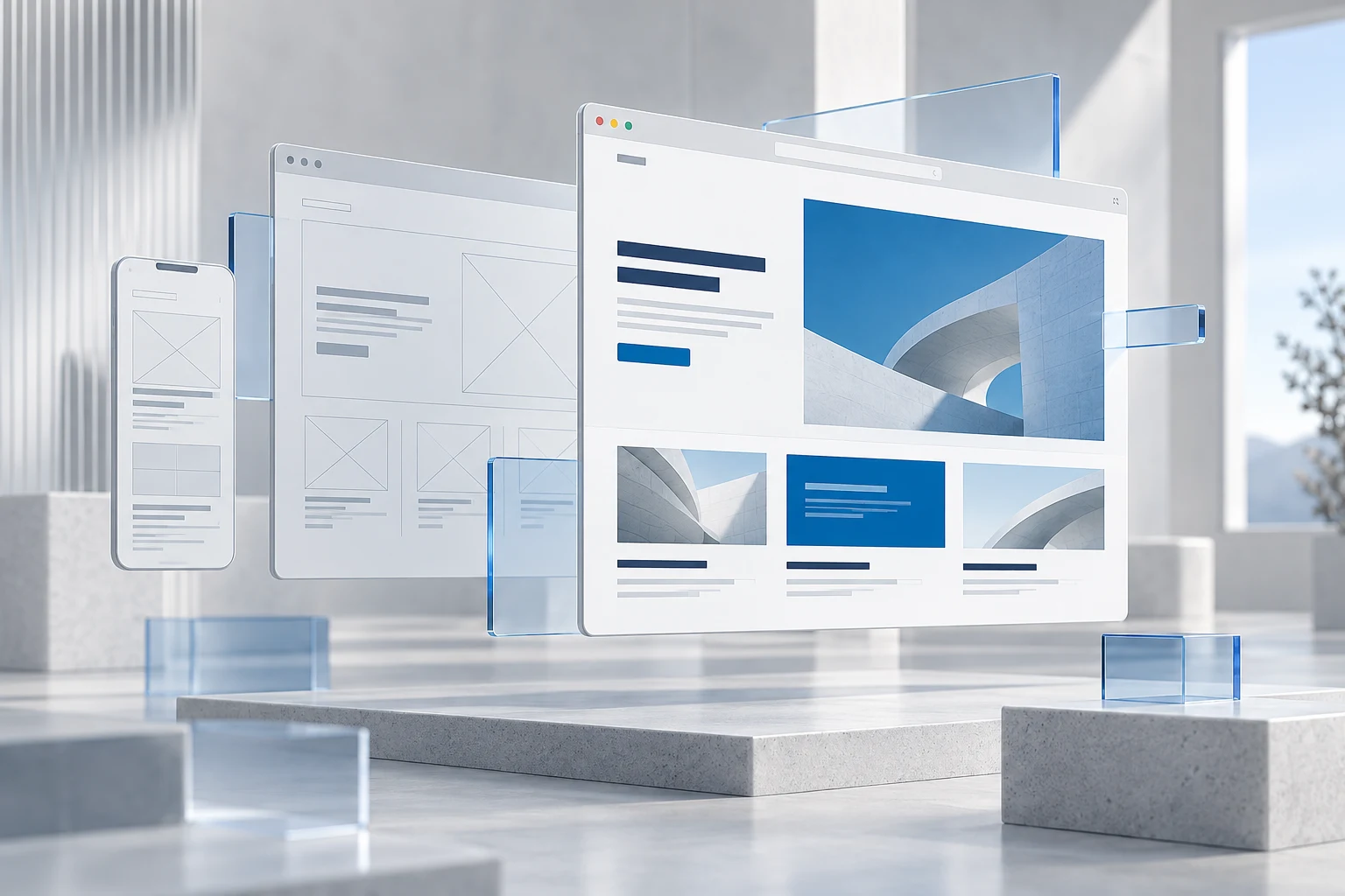 Visualisierung vom Seitenentwurf zum fertigen Webdesign